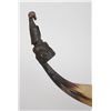 Image 2 : Tlingit Horn Spoon Carved with Four Faces and Bird Handle 9" L.  Good Condition