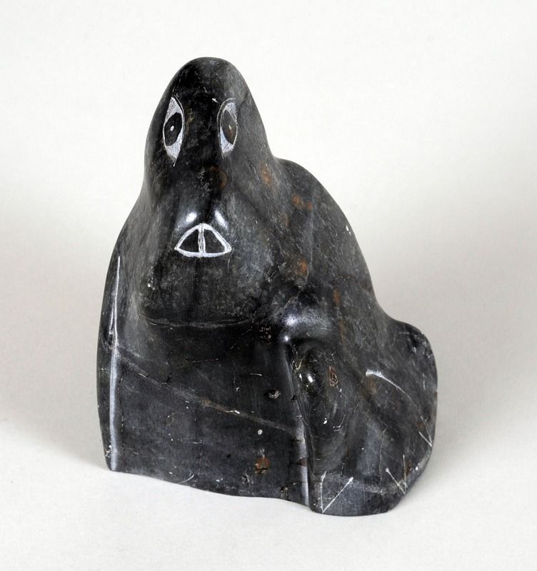 Inuit Soapstone Carving of a Dog by Levi Smith (19271986) 5 1/4" H. 4