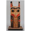 Image 1 : Cowichan Thunderbird Totem Carved By Francis Louie - Duncan, B.C. 37 1/2" H.  Good Condition with Ch