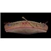 Image 2 : Birch Bark Canoe with Quill Work Design and Paddles 17" L. 6" W.  Good Condition