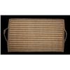 Image 2 : Salish Handled Basketry Tray with Diamond Design 16" D.  Good Condition with To One Handle