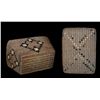 Image 2 : Salish Lidded Storage Basket with Diamond Design 19" L. 12" W. 10 1/2" H.  As Is