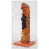 Image 2 : Northwest Coast Totem Carved with Bear Mother, Bear and Thunderbird 15 1/2" H. 6" W. Base  Good Cond