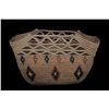 Image 1 : Lillooet Coiled Basket with Diamond Imbricated Design 13 1/2 " L. 6" W. 8 1/2" H.  Good Condition wi