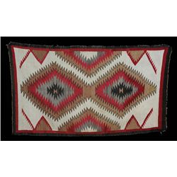 Navajo Eye Dazzler Rug 42"x 72"  Good Condition with Loss To Edges and Corners