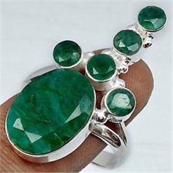5.60g Ring of Emerald Sterling Silver