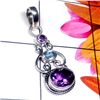 4.20g Pendant of Amethyst and Blue Topaz Sterling Silver
