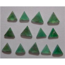 Natural African Emerald 5.45 Ctw Trillion Cut Stones