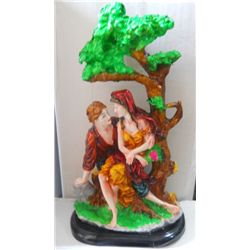 Beautiful Loving Couple Sitting Under Tree Polystone Statue Height:18 inch, width: 11 inch