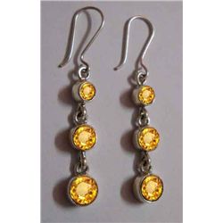Citrine Earring weight 5.360g Sterling Silver
