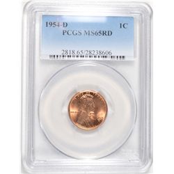 1954-D LINCOLN CENT, PCGS MS-65 RED
