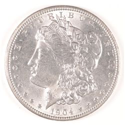 1904 MORGAN SILVER DOLLAR, MS-64  WHITE!
