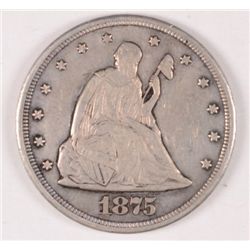 1875-CC TWENTY CENT XF+