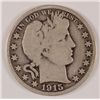 Image 1 : 1915 BARBER HALF DOLLAR VG/FINE