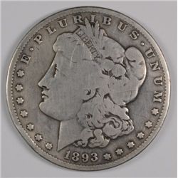 1893-S MORGAN DOLLAR VG (RIM BUMP)