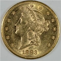 1883-S $20 GOLD LIBERTY AU 58 BETTER DATE