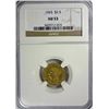 Image 1 : 1843 $2 1/2 GOLD LIBERTY NGC AU 53