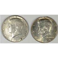 1968-D KENNEDY HALF DOLLAR MINT ERROR CLIP & 1969-D KENNEDY HALF DOLLAR MINT