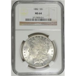 1882 MORGAN DOLLAR NGC MS64