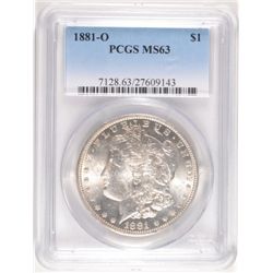 1881-O MORGAN DOLLAR PCGS MS63