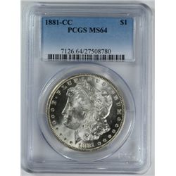 1881-CC MORGAN DOLLAR PCGS MS64