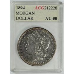 1894 MORGAN DOLLAR ACG AU 50