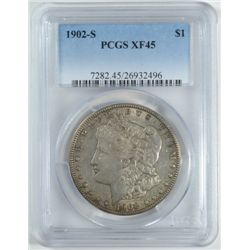 1902-S MORGAN DOLLAR PCGS XF-45