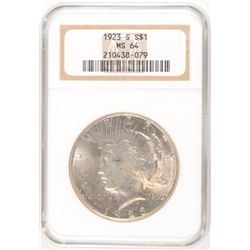 1923-S PEACE DOLLAR NGC MS64