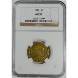 1836  $5 gold