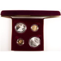 1997 JACKIE ROBINSON SET BOX/COA  $5.00 GOLDS PROOF+UNC SILVER DOLLARS PF+BU 4