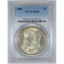 1889 MORGAN DOLLAR PCGS MS63
