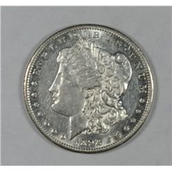 1892-CC MORGAN SILVER DOLLAR, AU-58 VERY CLOSE TO BU