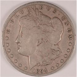 1894 MORGAN SILVER DOLLAR, VG/FINE  KEY DATE!