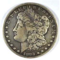1893-O MORGAN SILVER DOLLAR, VF+   A KEY TO THE MORGAN DOLLAR SERIES