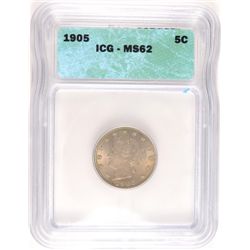 1905 LIBERTY NICKEL ICG MS62 ORIGINAL