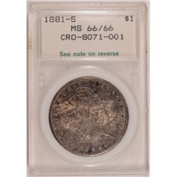 1881-S MORGAN SILVER DOLLAR, NCI MS-66 NICE!  COLOR AND NICE SURFACES