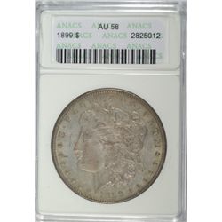 1899 MORGAN DOLLAR ANACS AU58