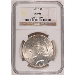 1926 D PEACE DOLLAR NGC MS63