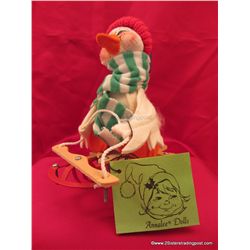 Annalee Duck on Wooden Sled