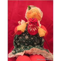 Annalee Knitting Mrs. Claus
