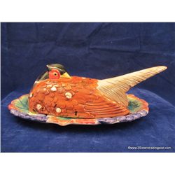 Fitz and Floyd Ringed Neck Pheasant Butter Dish