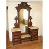 Image 1 : Victorian Walnut and Burl Marble Top Princess Dresser