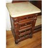 Image 2 : Victorian Walnut and Burl Marble Top Princess Dresser