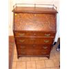 Image 1 : Antique Oak Secretary Desk w/Brass Gallery