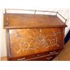 Image 2 : Antique Oak Secretary Desk w/Brass Gallery