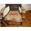 Image 5 : Pair of Knight Carved Arm Chairs with Needlepoint Seats
