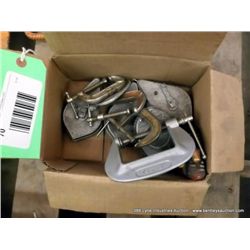 BOX: SMALL C-CLAMPS, CHALK LINE MARKERS