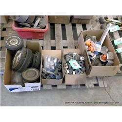 3 BOXES: TEFLON WHEEL & SPACERS, 1 BOX: RUBBER WHEELS 4X MONEY