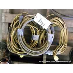 (3) YELLOW EXTENSION CORDS 3X MONEY
