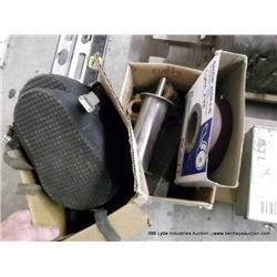 BOX: METAL SHEM, KNEE PADS, PULLY HOOKS